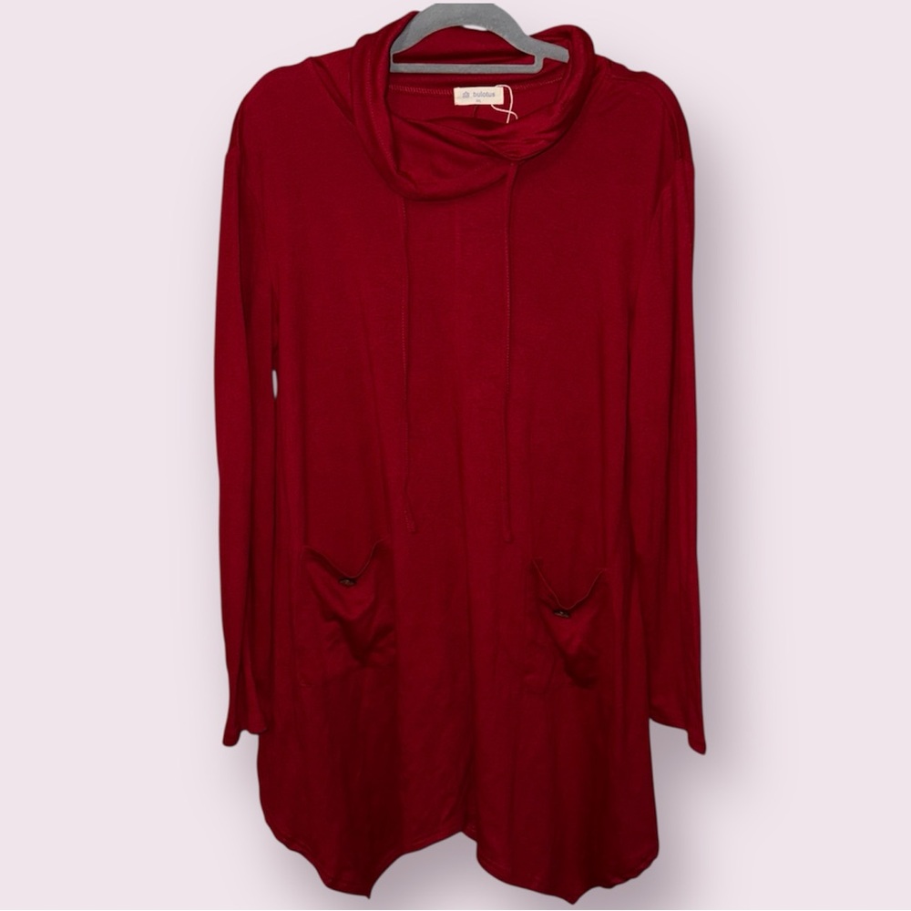 ⬇️Bulotus Red Cowl Neck Women's Tunic